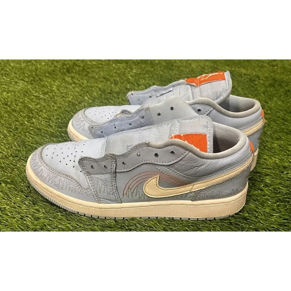 Nike Air Jordan 1 Low SE Blue Stitch White Green Red DO8227-400 4.5Y